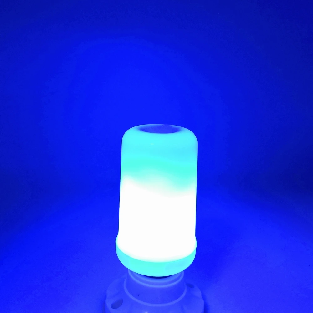 
2021new arrival WISH hot selling 4 modes colorful flame effect led bulb, 4-7W with aluminum hetsink and gravity sensor 