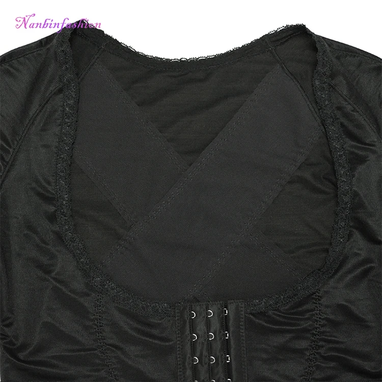 NANBIN Wholesale Black Breast up Upper Arm Shaper Slimming for Women Corset Padded Buttocks Plus Size Breathable Quick Dry Light