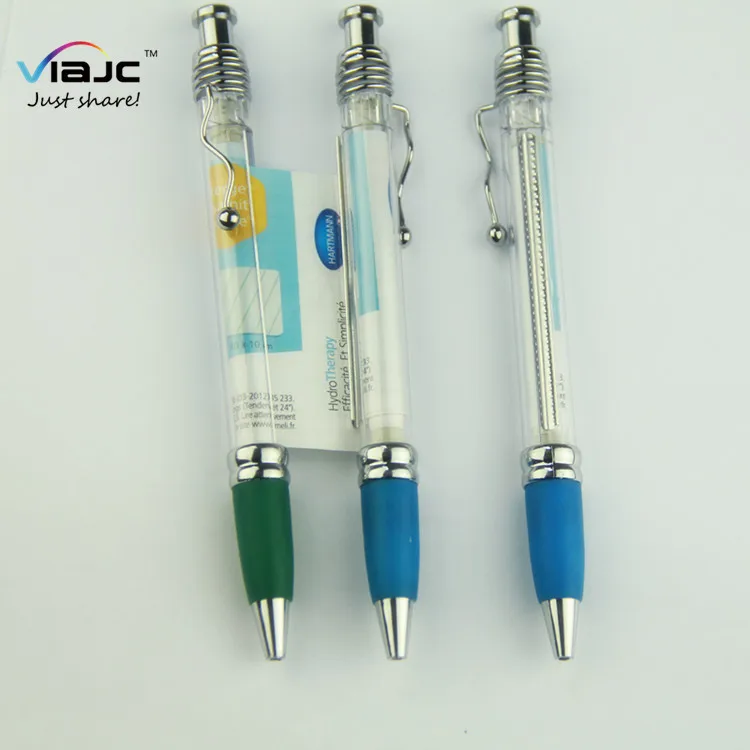 Custom logo Adversting Banner Plastic Pen With Paper Inside