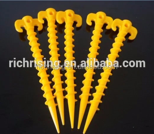 plastic spiral tent pegs outdoor PP ABS screw camping nail environmental hot sale 20 25cm