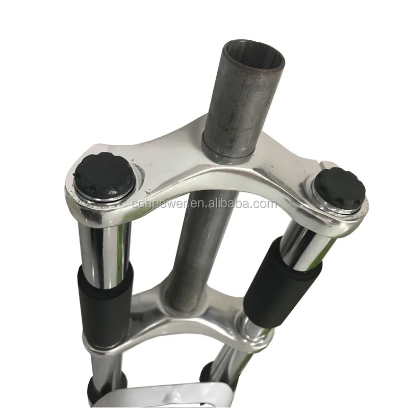 Double crown bicycle front suspension fork/white