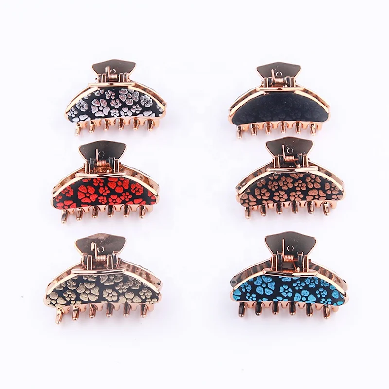Women Plastic Spotted Animal Print Hair Clip  Hair Claws