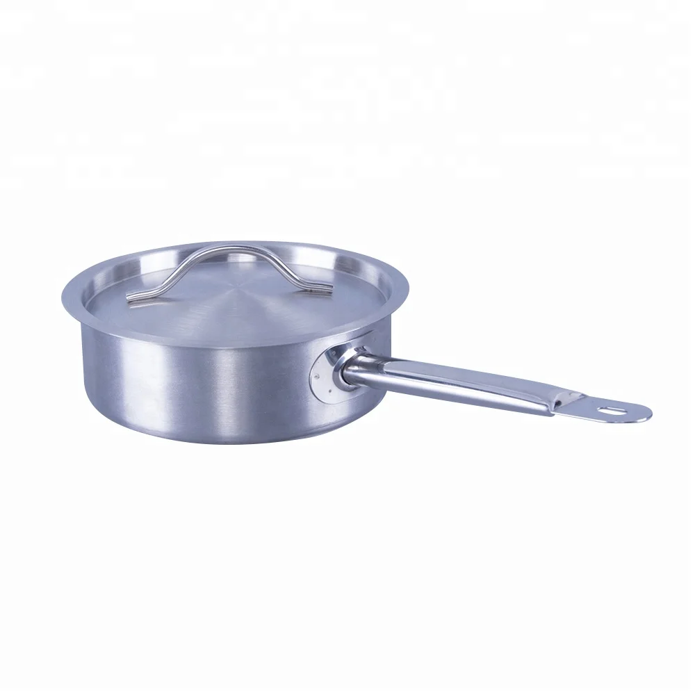 Commercial Kitchen Set Stainless Sauce Pan Stainless Steel Polish Finished Cooking Pot General Use for Gas and Induction Cooker