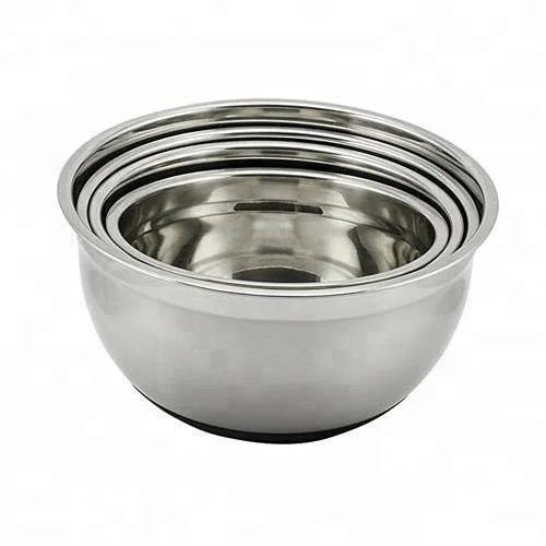 Best Selling Food Grade Premium Durable Korean Food Bowl Stainless Steel Salad Bowl with Non Slip Base and Lid