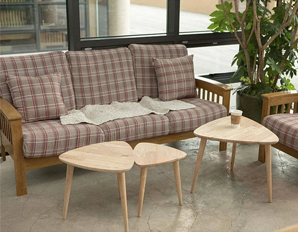 Exing Desk, Small Apartment Modern Minimalist Coffee Desk Environmental Protection Solid Wood Tea Table Triangle Table Suit