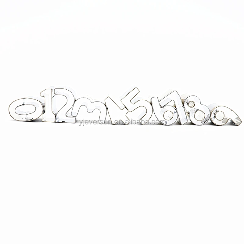 10 pcs stainless steel kitchenware Arabic number design cookie cake biscuit cutter set press mold mould tools stamp