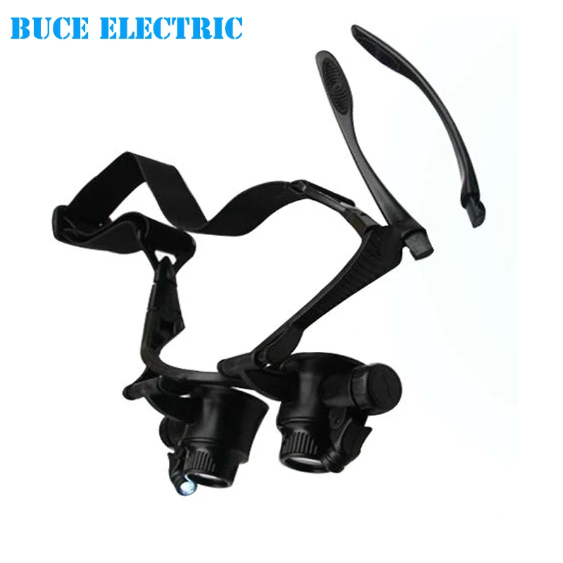 Headband Magnifying Glasses With LED Light Jeweler Watch Repair Magnifier Loupe Double Eye Measurement Tools 2017