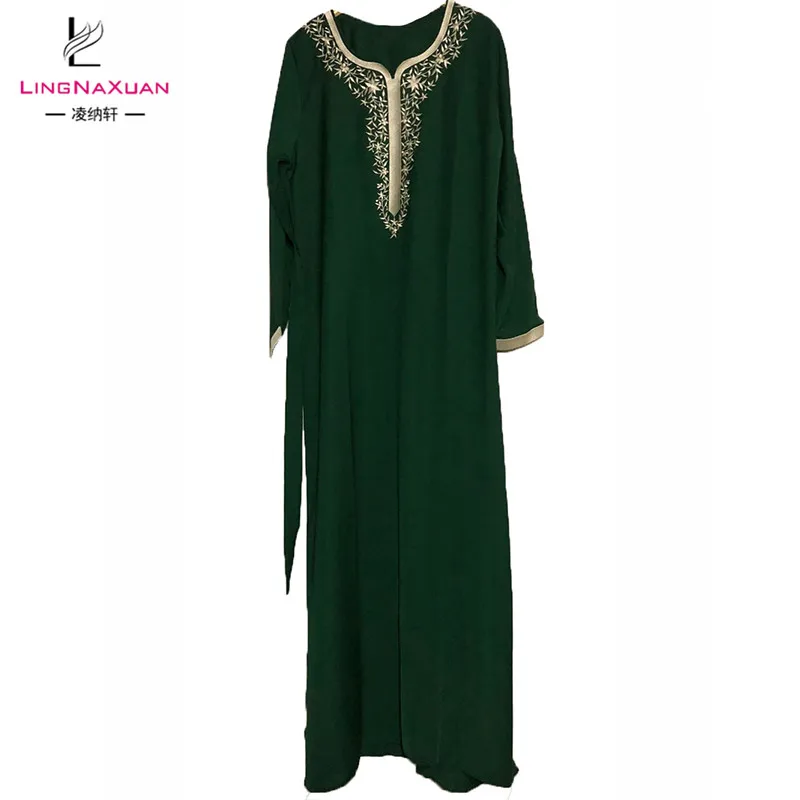 
Fashion Hot Sale Solid Turkey Muslim Long Gown Dress for Women 
