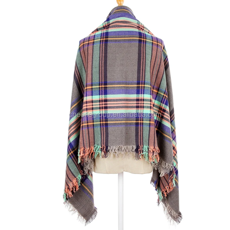 Модное квадратное женское одеяло, большой зимний шарф, шаль