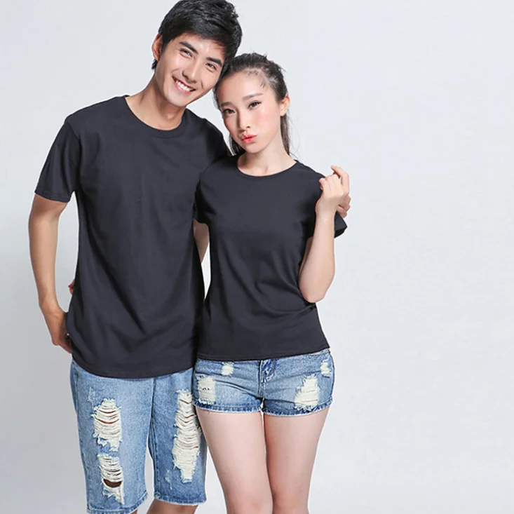 Wholesale custom bulk plain t-shirt round collar short sleeve T-shirt for men and women