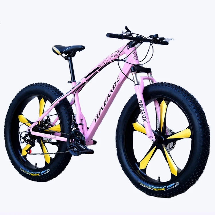 Gold color 5 knives tire bikes 21speed 26inch mountain bicycle /moutain bike carbon full suspension Hot sale 26 mtb bike export