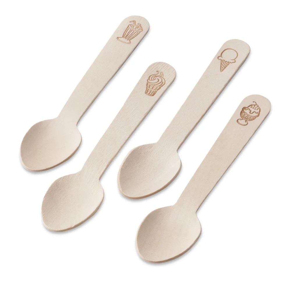Eco-friendly Food Grade Disposable Wooden Spoon With Logo
