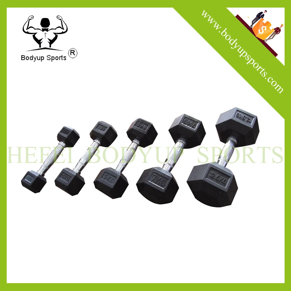 Crossfit Equipment Wholesale Hex Rubber Coated weights dumbbell