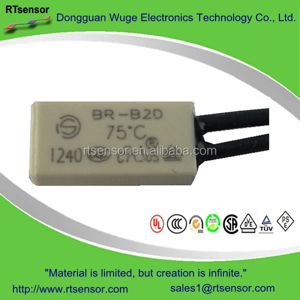 Bimetallic Disc Thermostats 75C , Lighting Thermal Protector 125V 8A