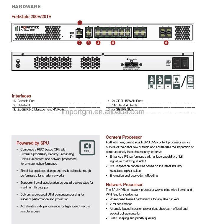 Fortinet FortiGat 200E Network Security Firewall