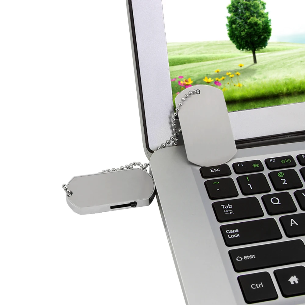 Gitra 1 Dollar  Dog Tag Shape Metal USB Flash Drive  Custom Logo  Army Tag Memory Stick 32GB 8GB 16GB 32GB 64GB 128GB