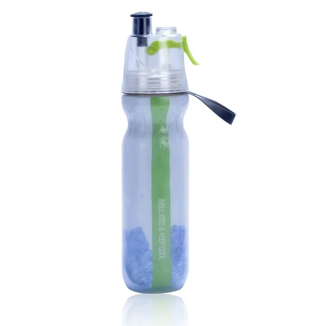 Muti Wall Self Cooling Bpa Free PE Plastic Sports Sip and Mist Spray Water Bottle Wholesale