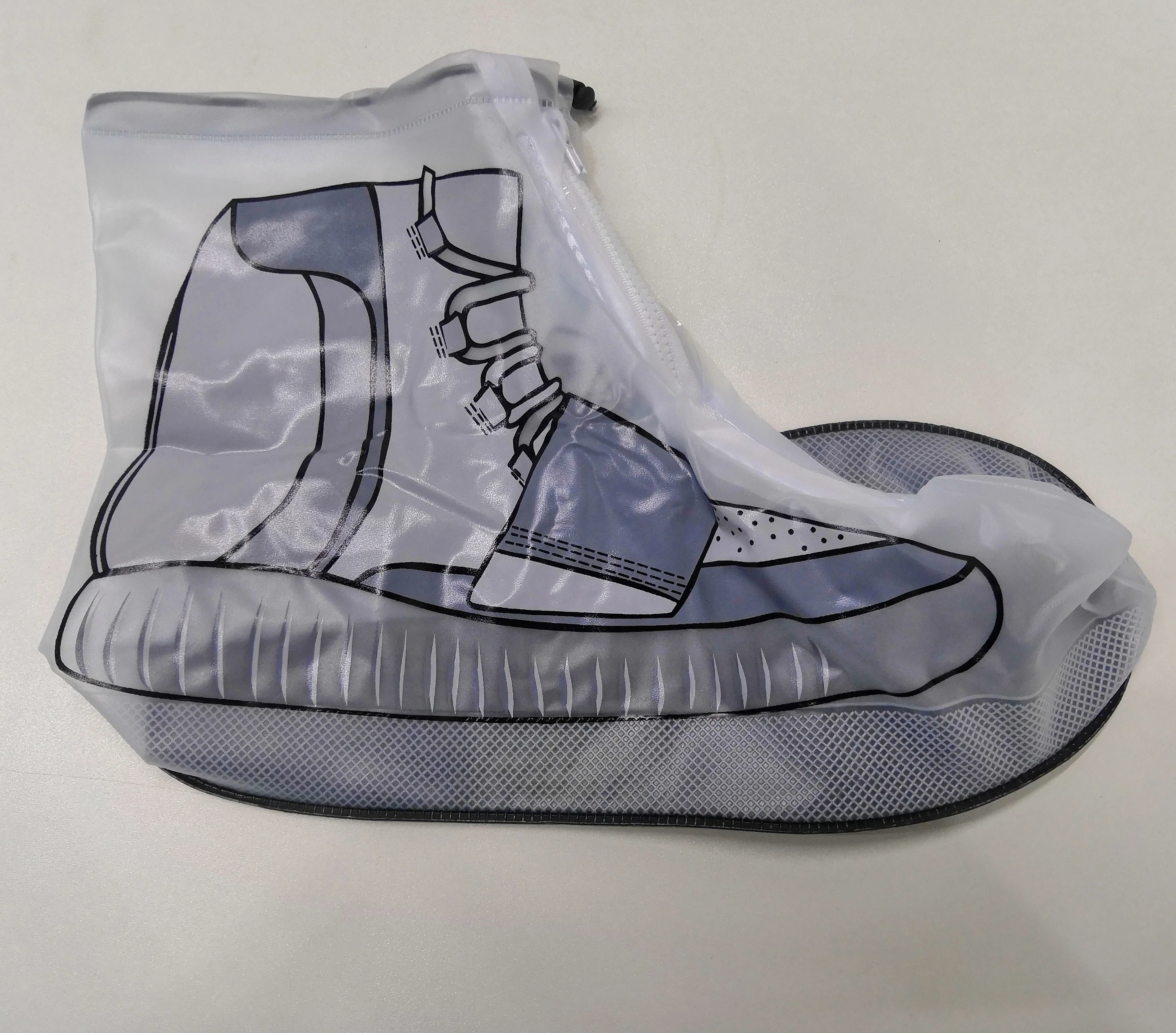 
LOGO printed reusable PVC plastic material rain shoe covers 