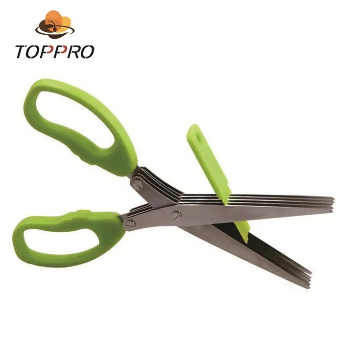 
Professional Stainless Steel 5 Blades Kitchen tailor Scissors Herb Scissors With Comb 