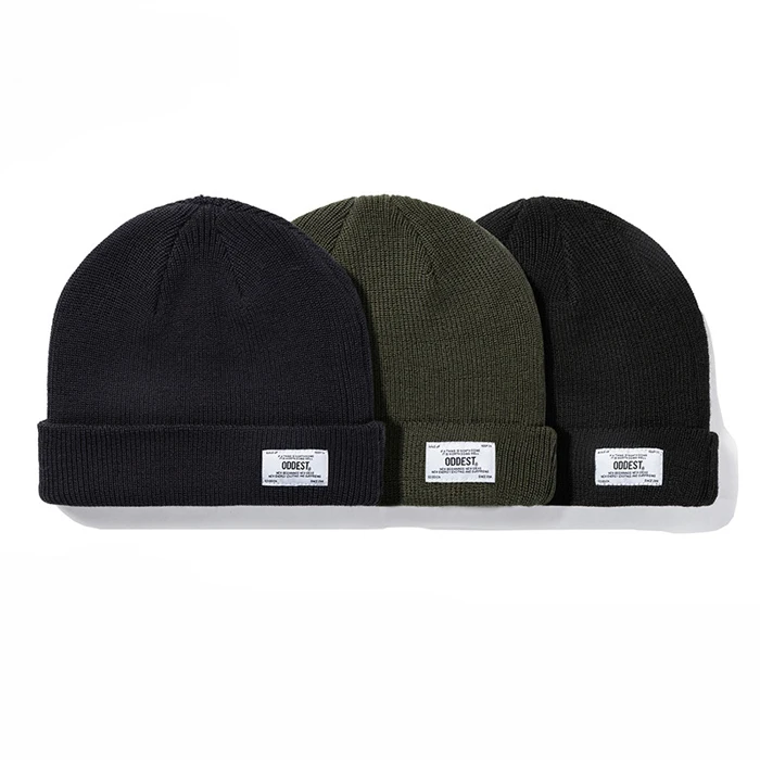 Good quality plain cashmere hat, custom cashmere beanie hat with label