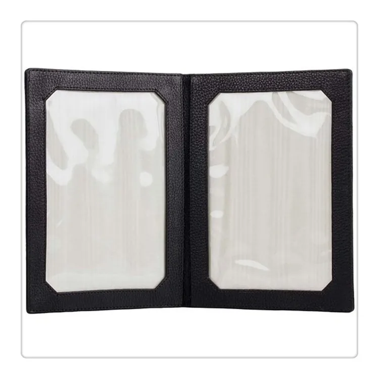 Luxury Black Leather Travel Folding Double 5 X 7 Photo Frame Luxury Black Leather Travel Folding