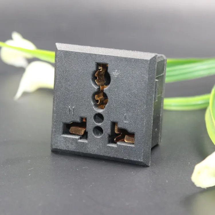 SS-801 Universal Panel Socket Plug Outlet Power Receptacle AC 250V 13A Black