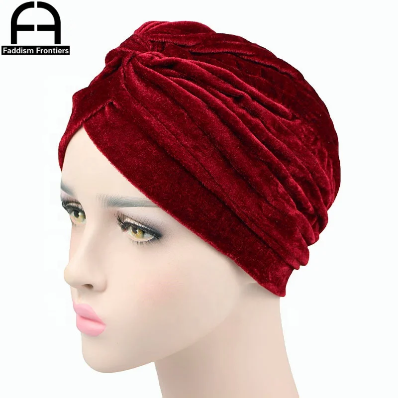 Women Velvet Turban Chemo Cap Turbante Hat