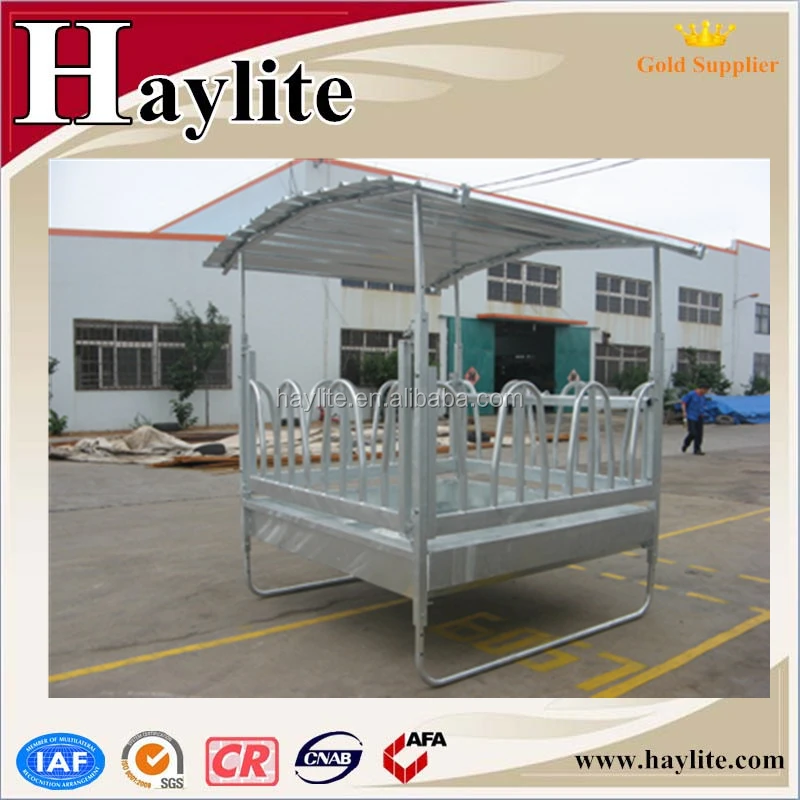 Livestock hay feeder for cattle and horse,corral feeder with roof