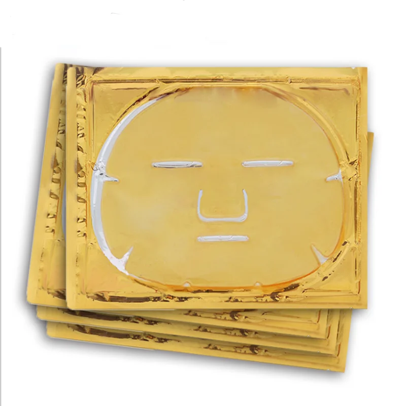 Оптовая продажа, уход за кожей лица, органический 24K, био-коллаген, кристаллический гель, лист, частная торговая марка, Золотая маска