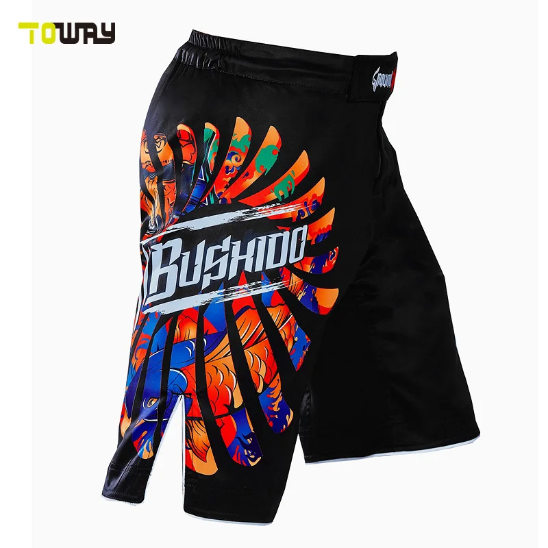 black and red dragon custom mma shorts