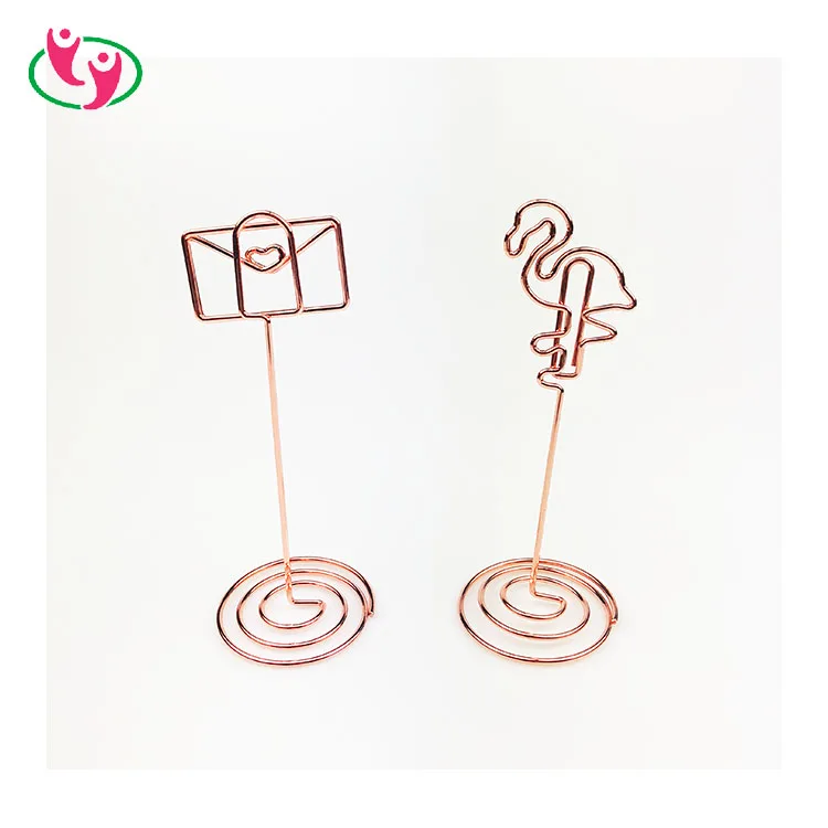 
Metal High Quality Wholesale Custom stand Envelop Flamingo Shaped Memo Clip 
