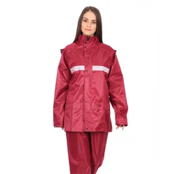 waterproof Breathable mesh cloth two layers durable for men Jacquard Fabric PVC rain suit jacket & trouser suit raincoat