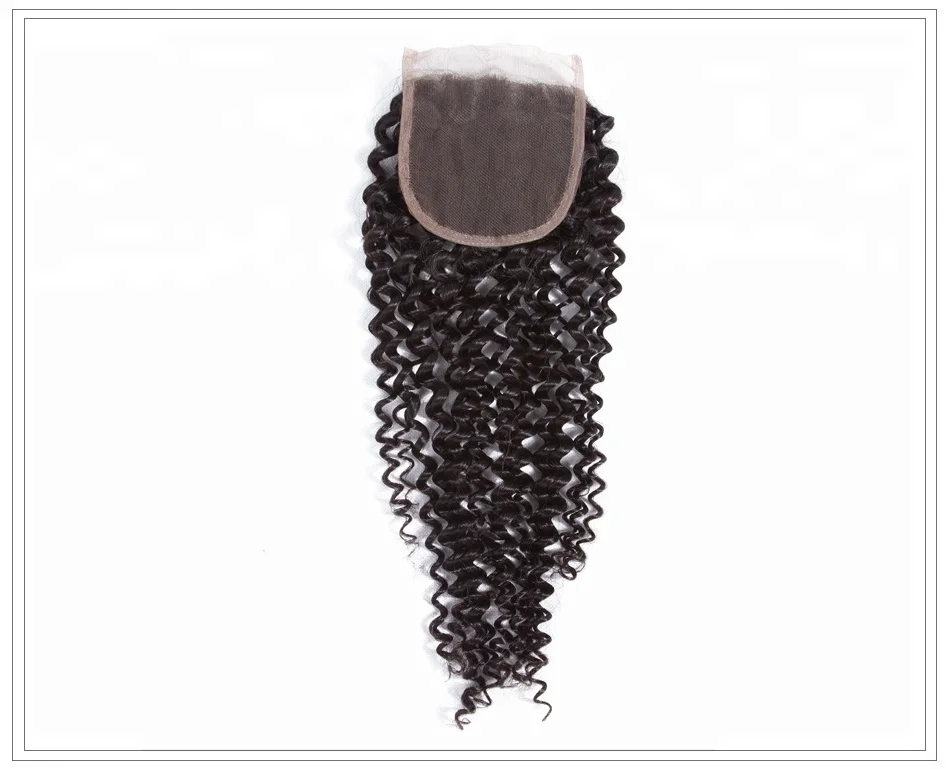 Royce Remy Hair Kinky curly Human Hair Closure 4x4 Pre Plucked With Baby Hair Bleached