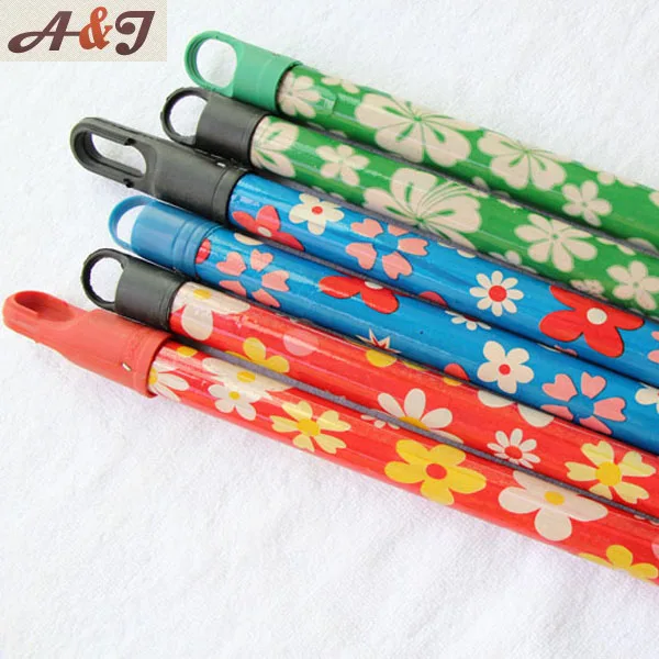 Handle Coated Wood for Broowoodd Mop Wooden Factory Sale PVC PET Flower Design or Other Pvc Covers for Choose Wooden Stick