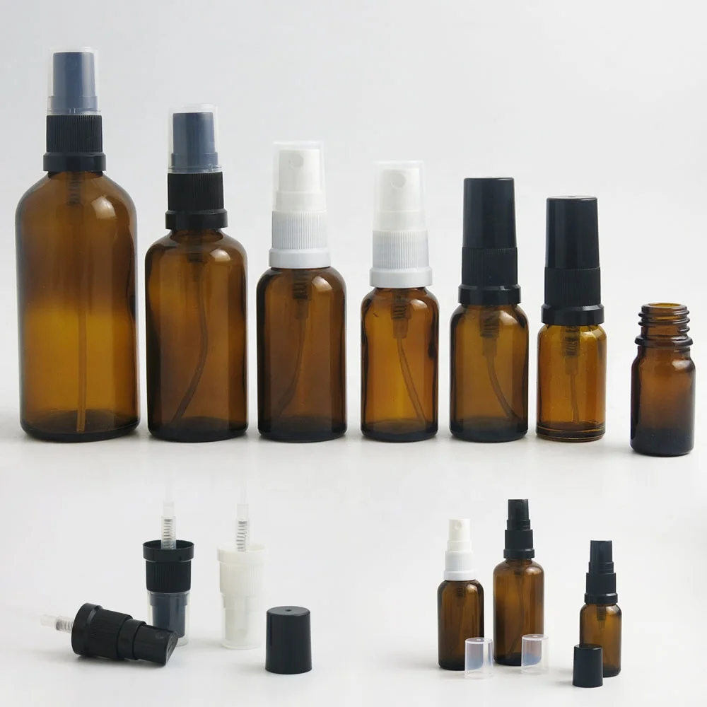 Small 5ml Perfume Spray Bottle 10ml 15ml 20ml 30ml 50ml 100ml Amber Glass Essential Oil Sprayer Bottle