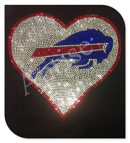 Buffalo rhinestone iron on bills transfer wholesale custom rhinestone hotfix design