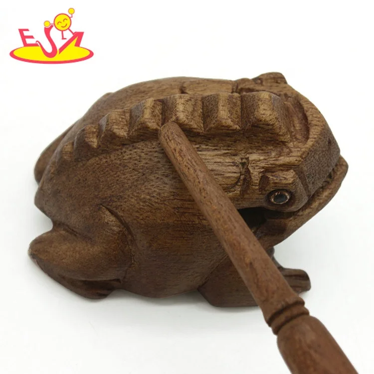 2023 High quality frog shaped wooden temple block for wholesale W18A042