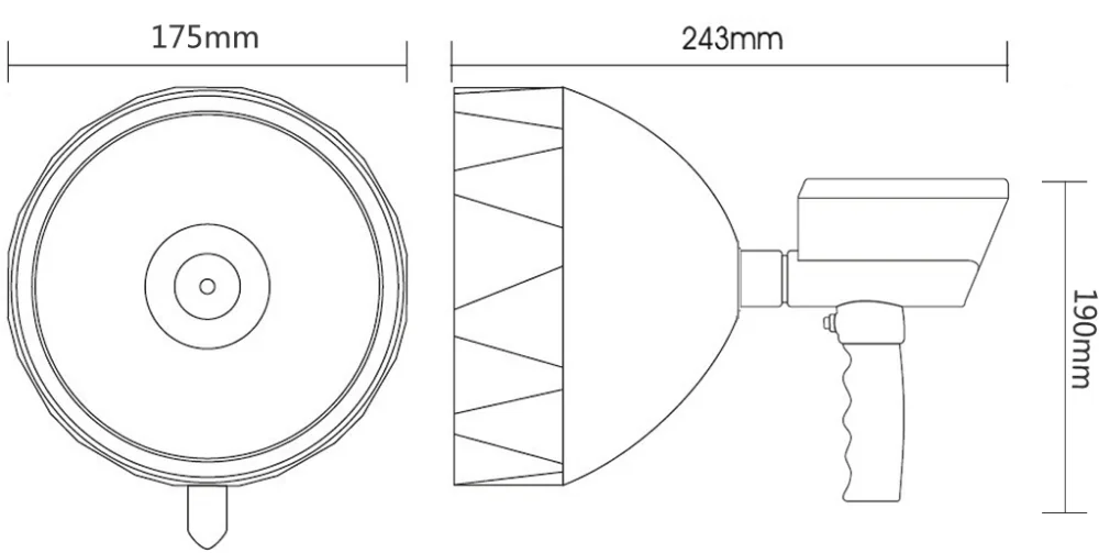 Good quality 12v 7inch 100W handheld hunting spotlight xenon search light hid for the hunter