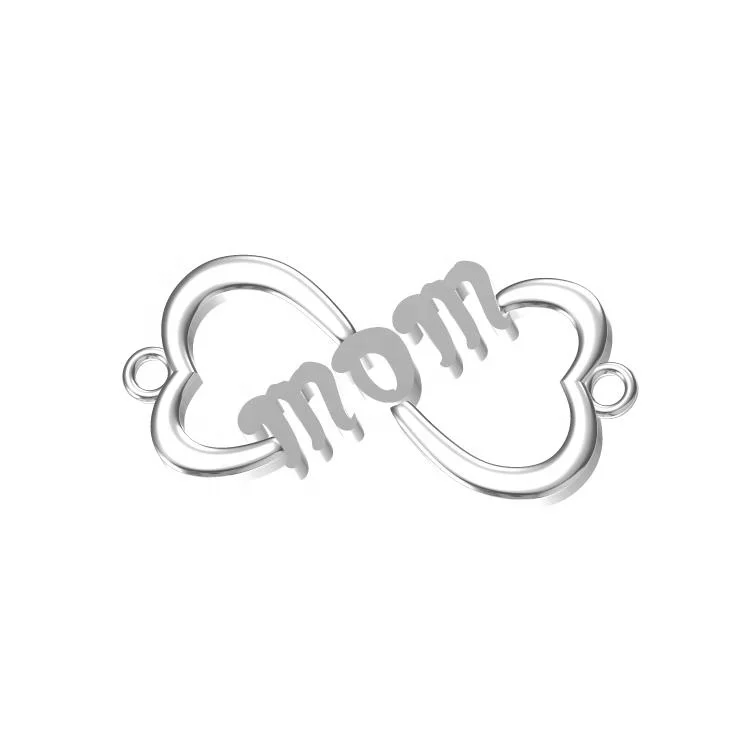 Infinity mom bracelet pearl jewelry mounting 925 sterling silver heart mum pearl settings adjustable bracelet chain