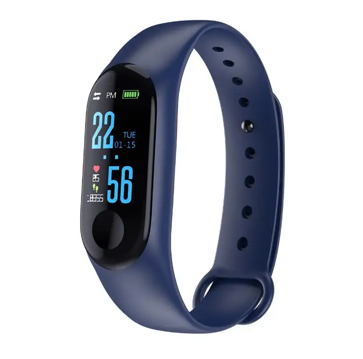 
Hot selling M3 PLUS smart bracelet new color screen blood pressure heart rate monitoring waterproof sports bracelet 