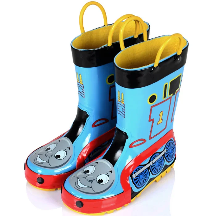 
YY10089S China made factory price cartoon Thomas print kids rubber shoes boys rain boots 