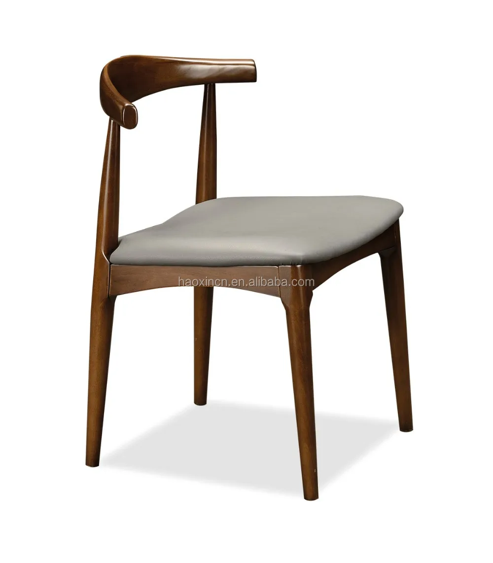 Стул из полиуретана и коровьего рога, обеденный стул из твердого дерева и полиуретана