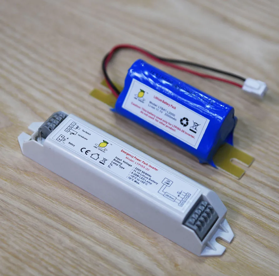 
led emergency lighting module for 5-20W LED light including ermgency converter and Li-ion battery 