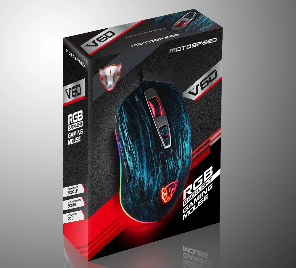 Motospeed OEM V60 Driver USB RGB 7D Optical Gaming Mouse,Macro,Custom Logo