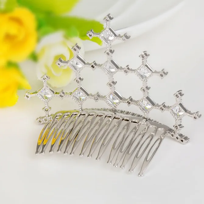 LUOTEEMI Wholesale Fashion European Wedding Luxury CZ Crystal Bridal Accessories Hair Band Tiara Crown