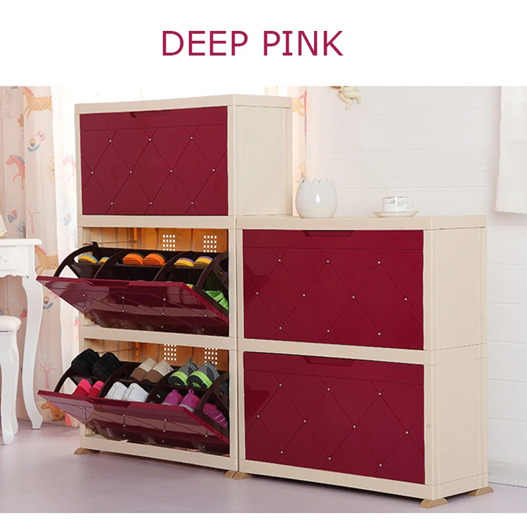 Прочный лакированный шкаф для хранения обуви из полипропилена и АБС-пластика