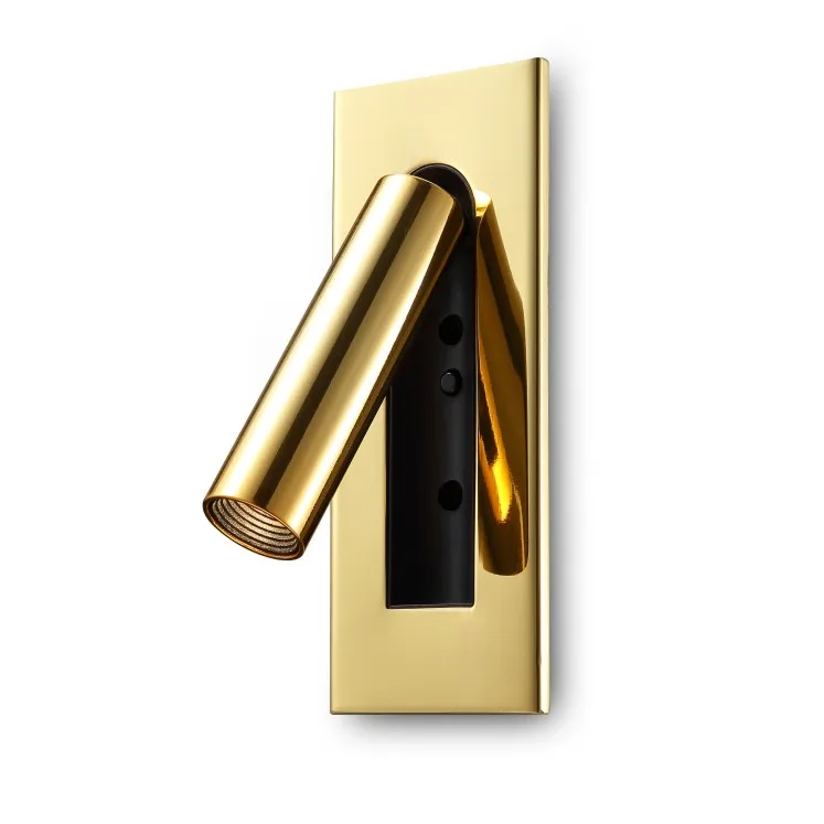 Современный полностью черный светодиодный настенный светильник для чтения, 3 Вт, светодиодный прикроватный настенный светильник со встроенным переключателем