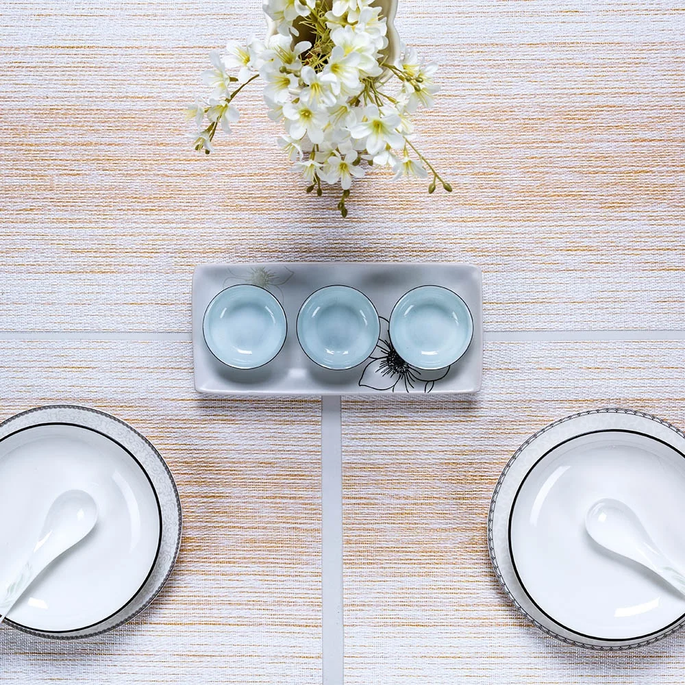 Buy online blue and white striped customized size available extra large bright colour funky table mats garden table placemats