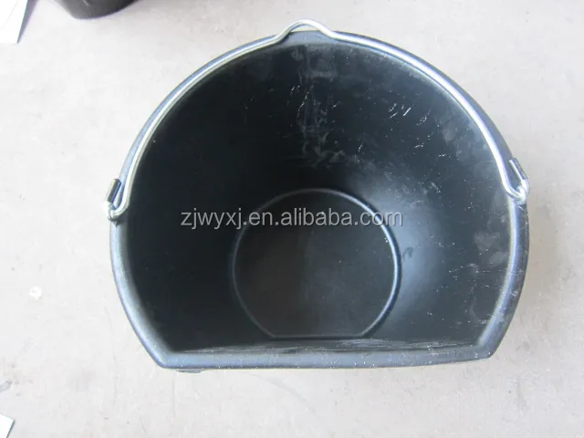Tough Rubber flat back feed buckets with steel handle