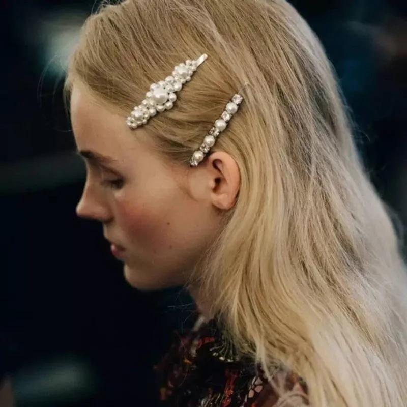 MR001 Barrette Jewelry American Korean fashion hairpin manual pearl beads Flower hair Clip delicate bobby pin for girl wholesale